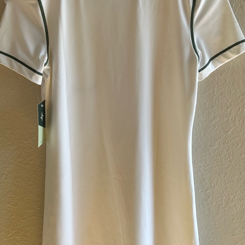 NWT Tuckernuck white with green trim activewear Dress tennis pickleball DS 404 - Picture 6 of 10